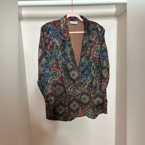 Vintage Daniel B Abstract Print Blazer – Multicolor Statement Jacket